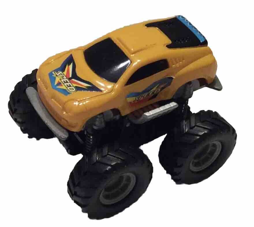 Generic Brand Yellow Monster Truck 4X4 Pullback Action “Speed” Toy