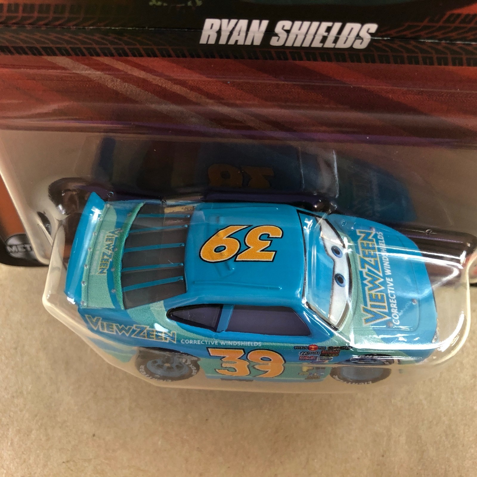 Disney Pixar Cars Ryan Shields #39 Blue 1:55 Scale Diecast 2024 Mattel Car Toy