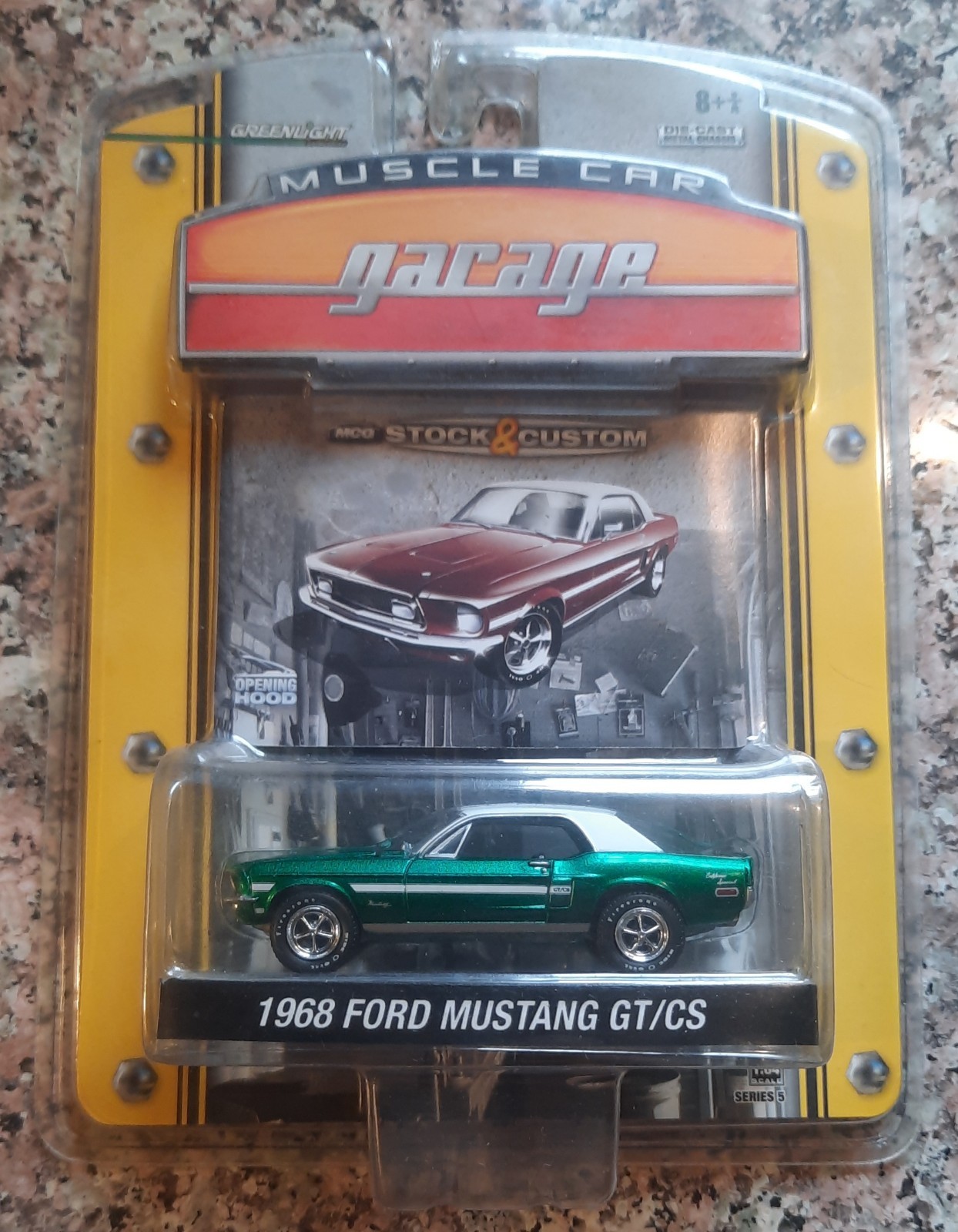 GREENLIGHT 2007 MCG STOCK & CUSTOM R5 1968 FORD MUSTANG GT/CS GREEN MACHINE 🔥