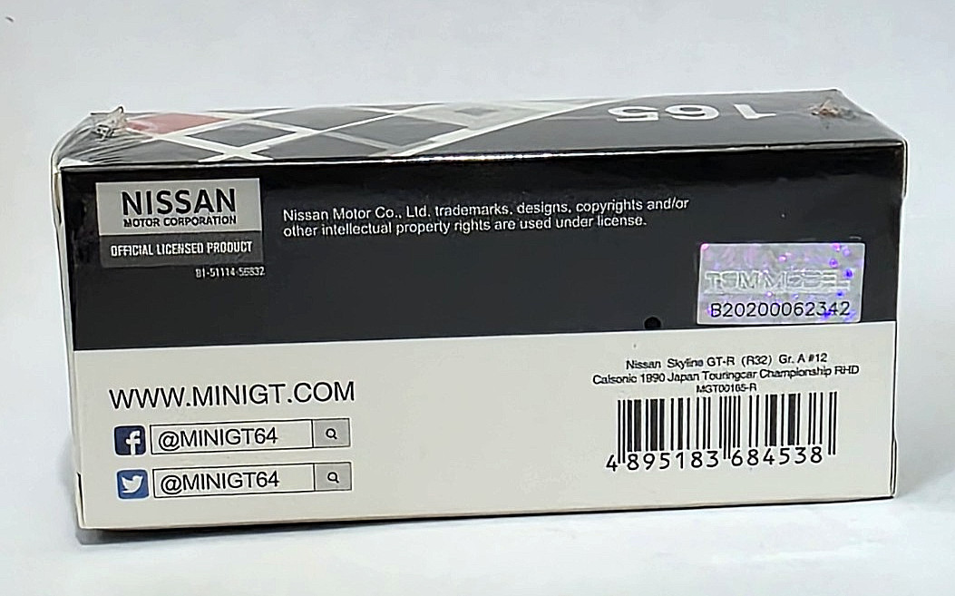 Mini GT ~#165 Nissan Skyline GT-R (R32) Gr. A #12 Calsonic 1990 RHD