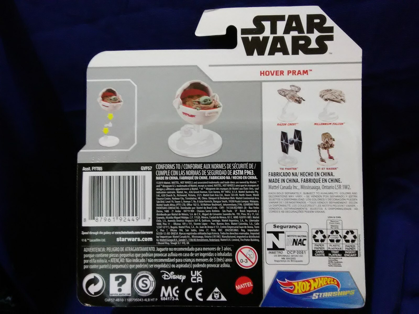 Hot Wheels Star Wars Mandalorian the Child Hover Pram Disney Star ships GVF57