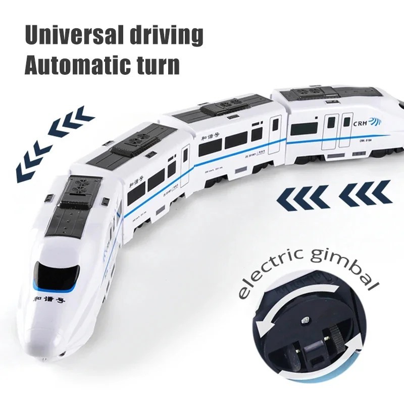Kids DIY Simulation High Speed Railway Train Toy Car Electric Sound Light Model