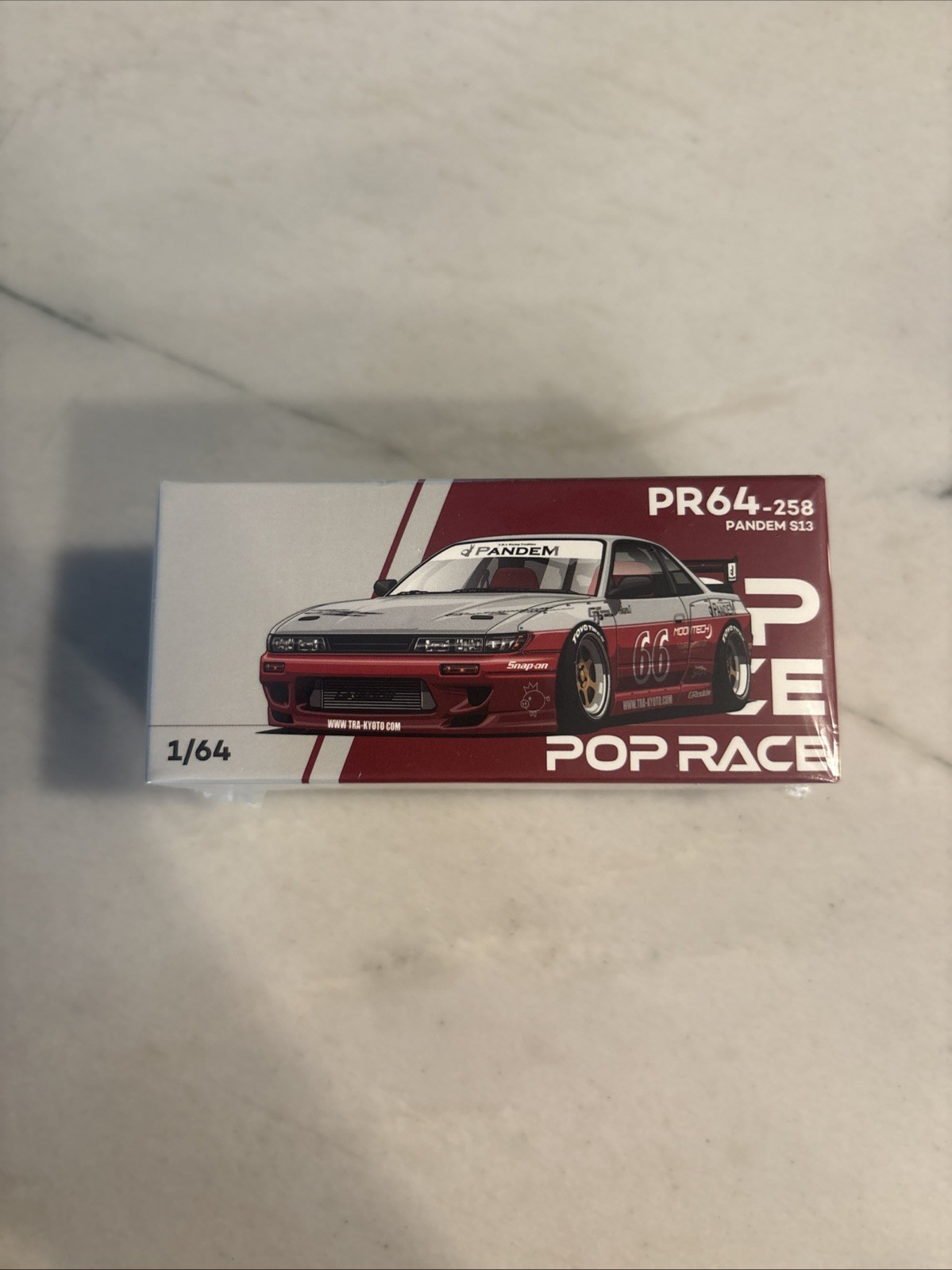 Pop Race 64-258 Nissan Pandem S13 Silvia Still sealed Red & Gray Two Tone