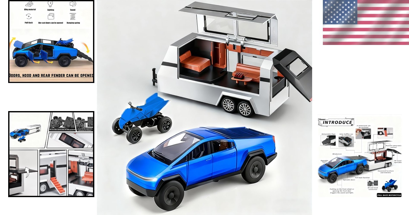 Pull Back Toy Truck with Sound and Light Effects