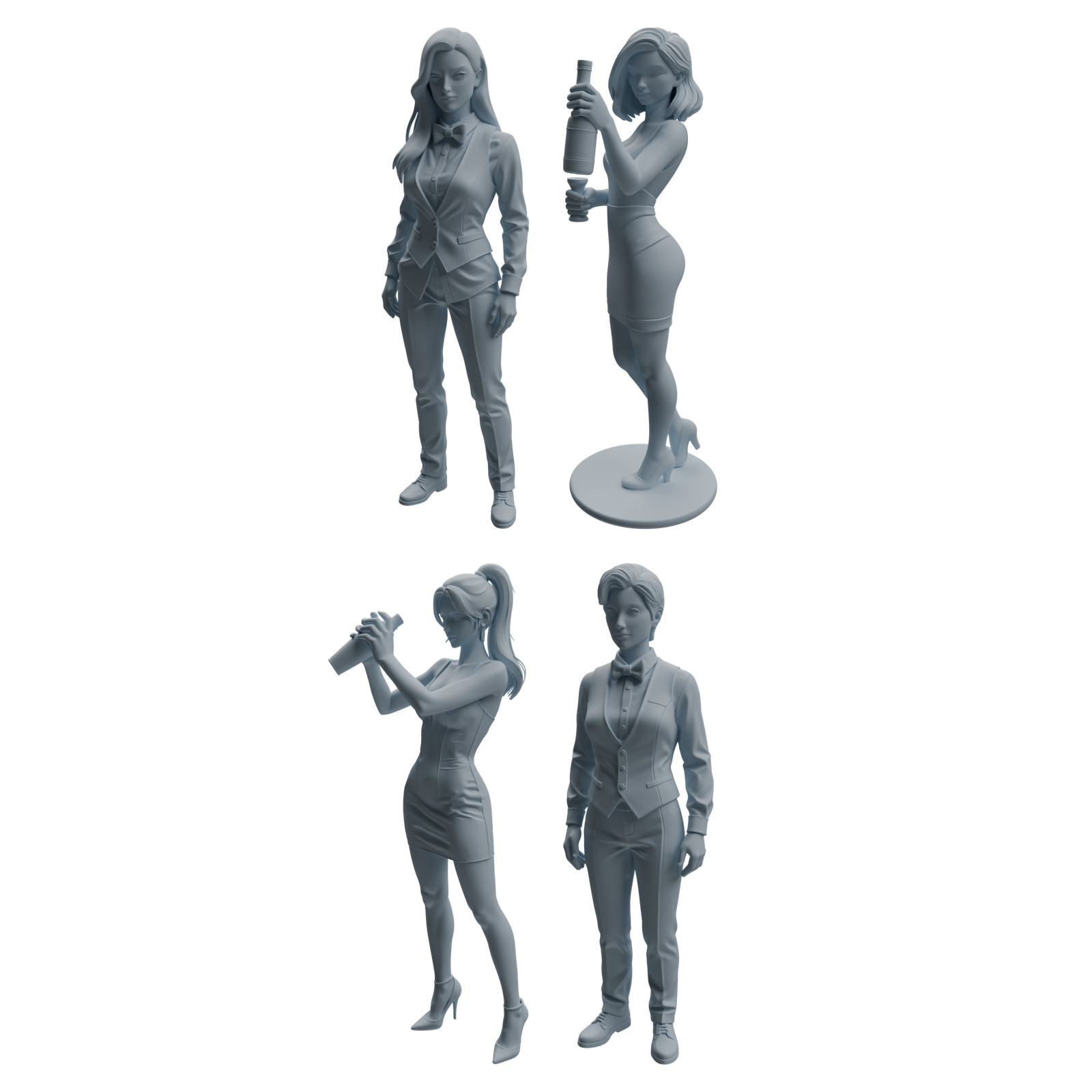 MRY-SFW 1/64/87 Bar Bartender Woman Character HO N Scale Miniatures Diorama