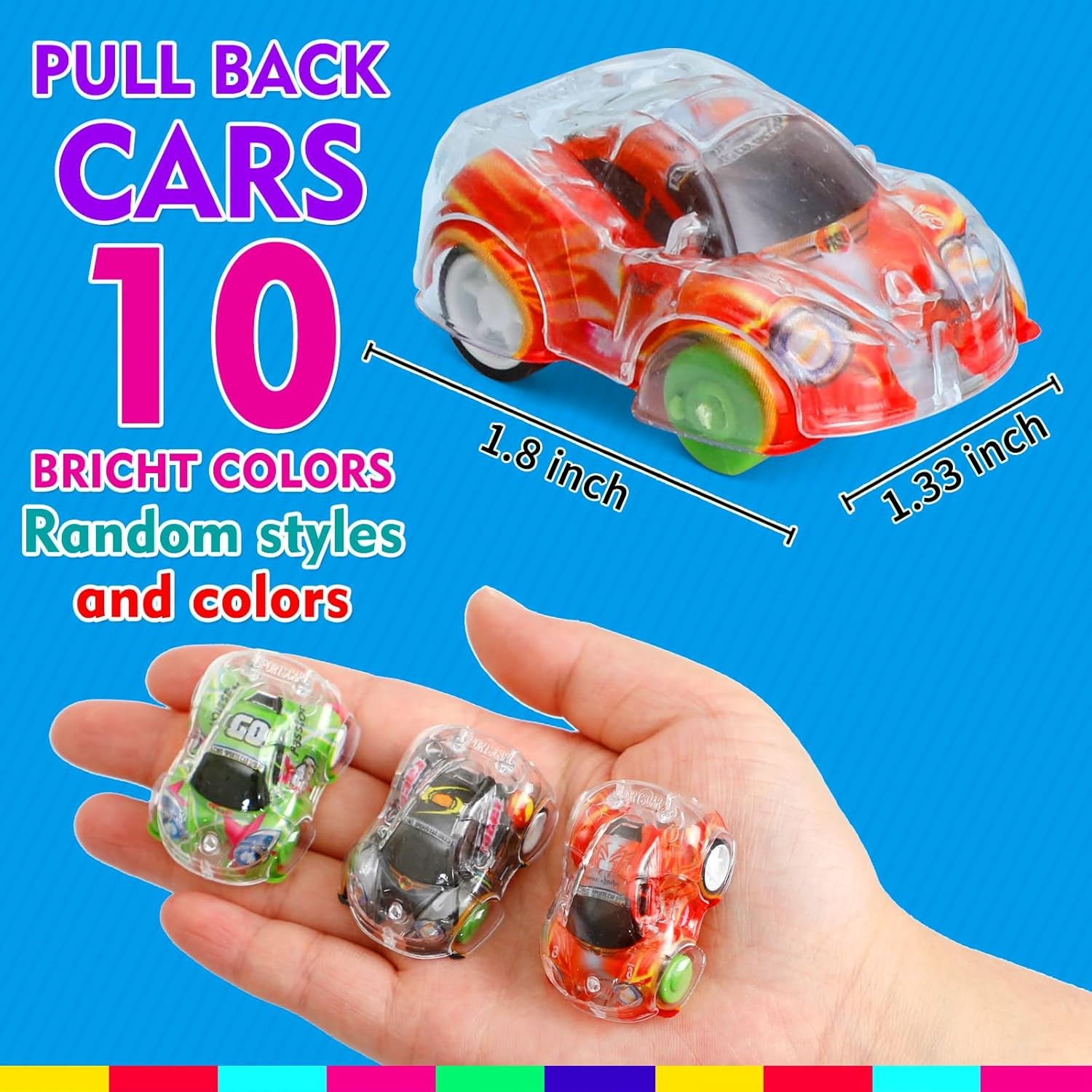 50 Pcs Mini Pull Back Cars, Small Race Car Toys Bulk Party Favors for Kids 4-8 8