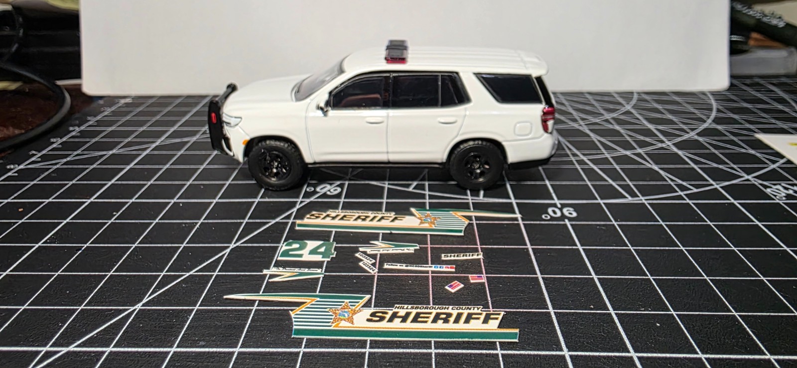 Greenlight Hillsborough County FL Sheriff Chevy Tahoe unit #24 CUSTOM 1/64 scale