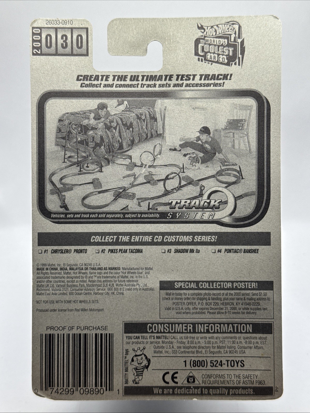 2000 Hot Wheels Pikes Peak Tacoma [CD Customs Series] 2/4 Black