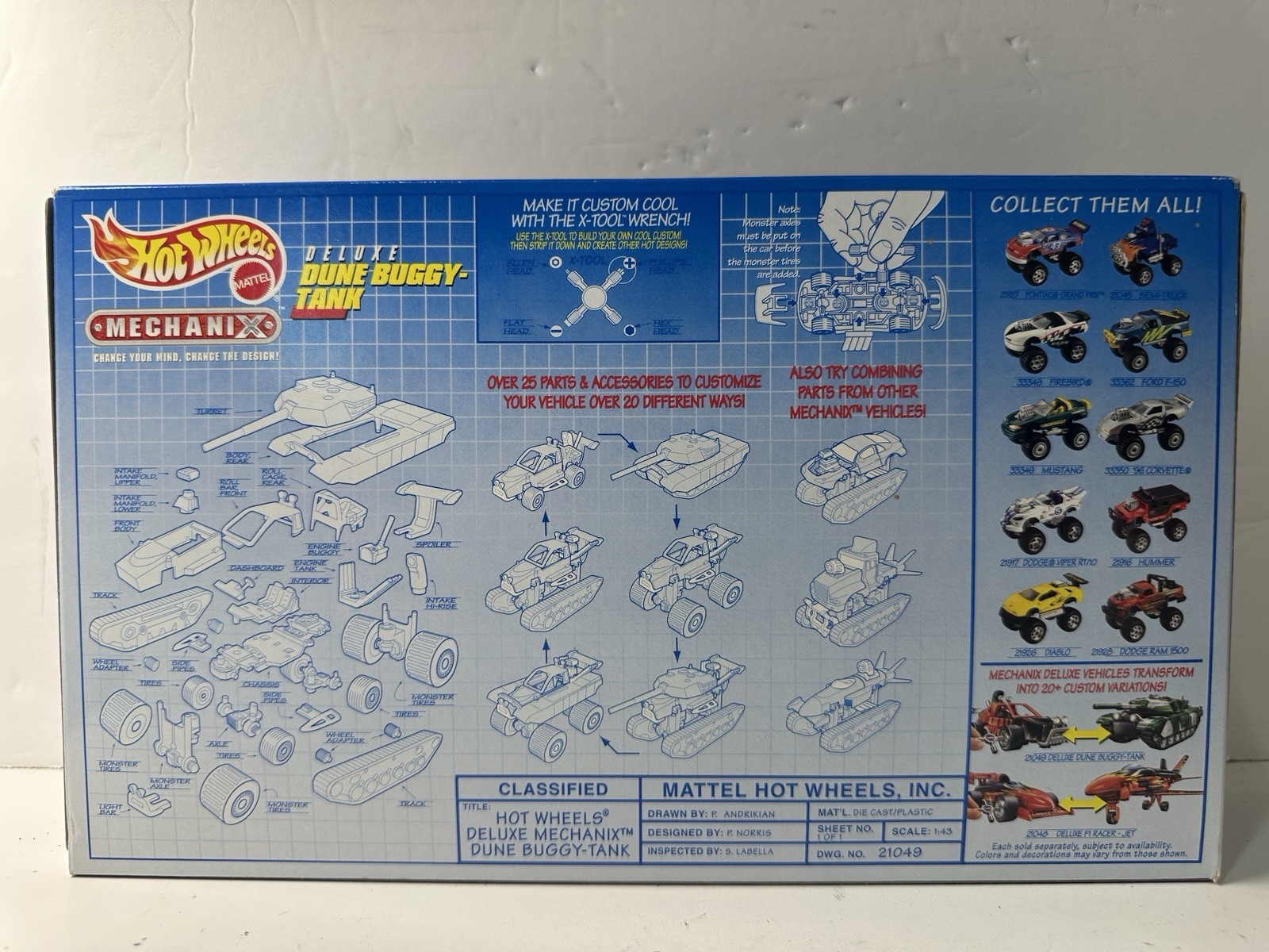 Hot Wheels Mechanix Deluxe Dune Buggy Tank 21049 NIB Mattel 1999