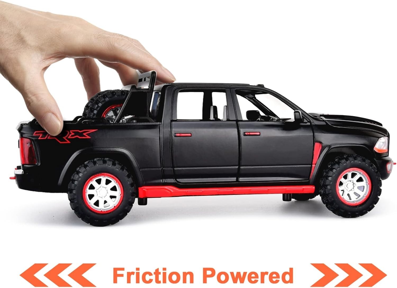 Realistic RAM 1500 Diecast Truck Model with Pull-Back Action & Lights – 1:32