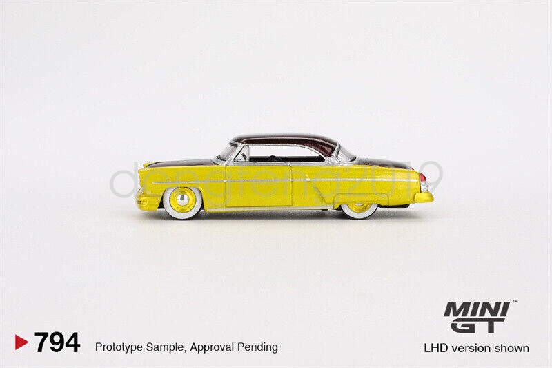 MINI GT 1:64 Capri Hot Rod 1954 Lime Yellow LHD Model Car New