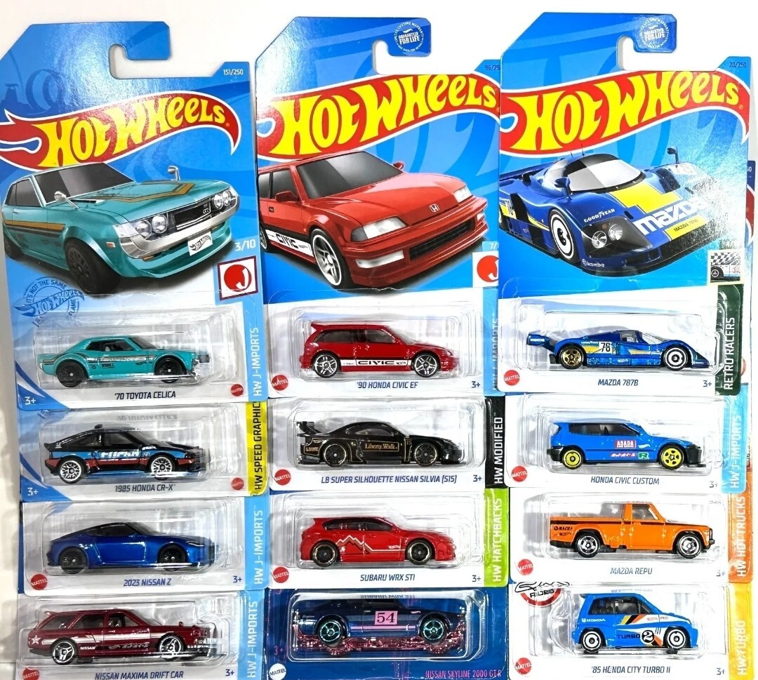 JDM HOT WHEELS GRAB BAG LOT OF 6 RANDOM PULLED JDM NISSAN,HONDA,TOYOTA,MAZDA