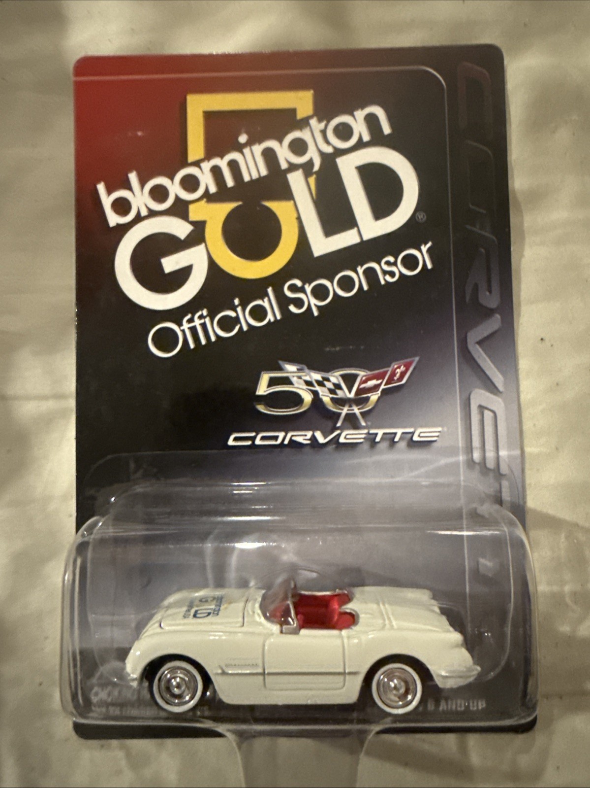 Bloomington Gold 1953 White Corvette Toy Car FREE SHIPPING JOHNNY LIGHTNING