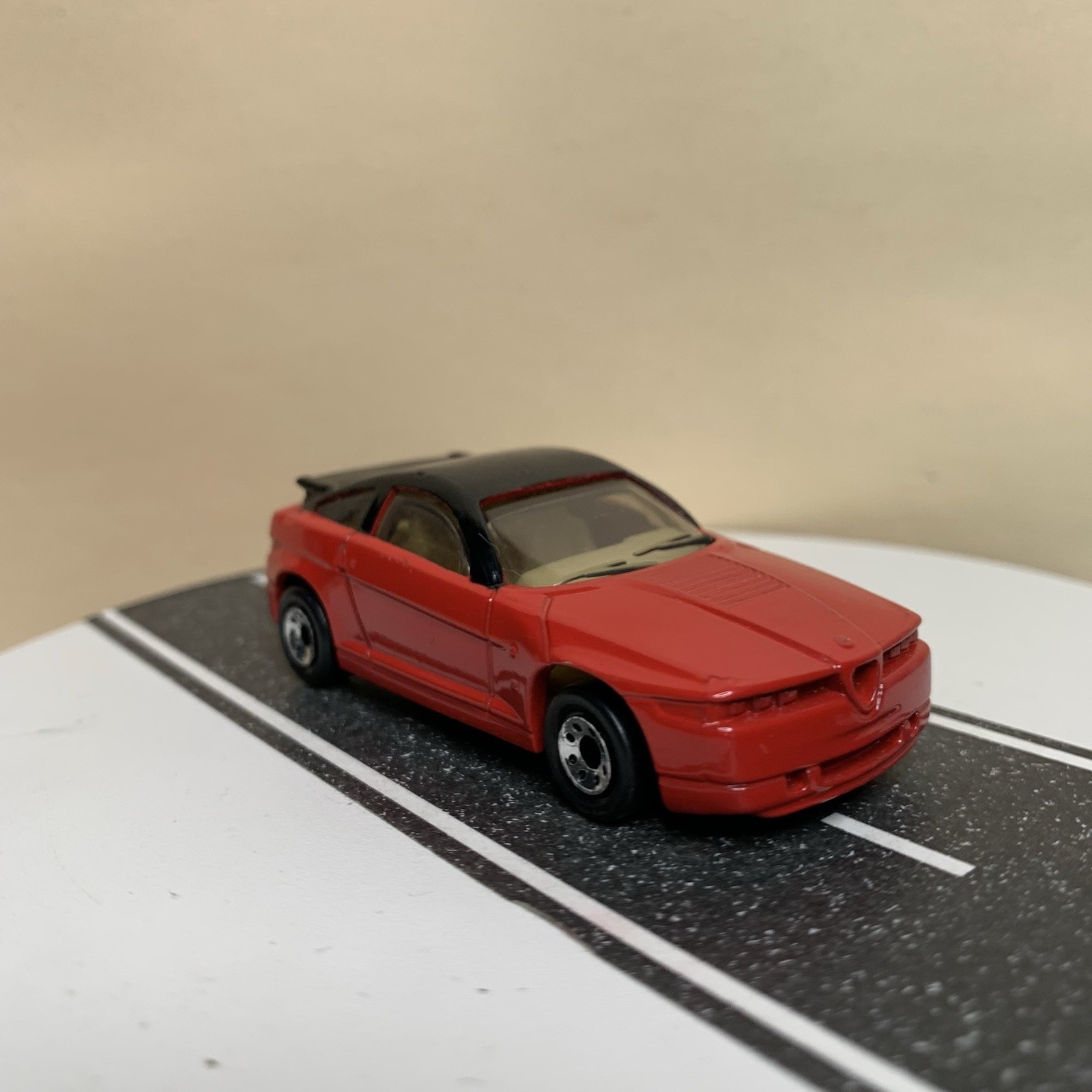 1990 Matchbox Superfast MB 15 Alfa Romeo SZ Red/Black Roof w/Tan Interior 1:64