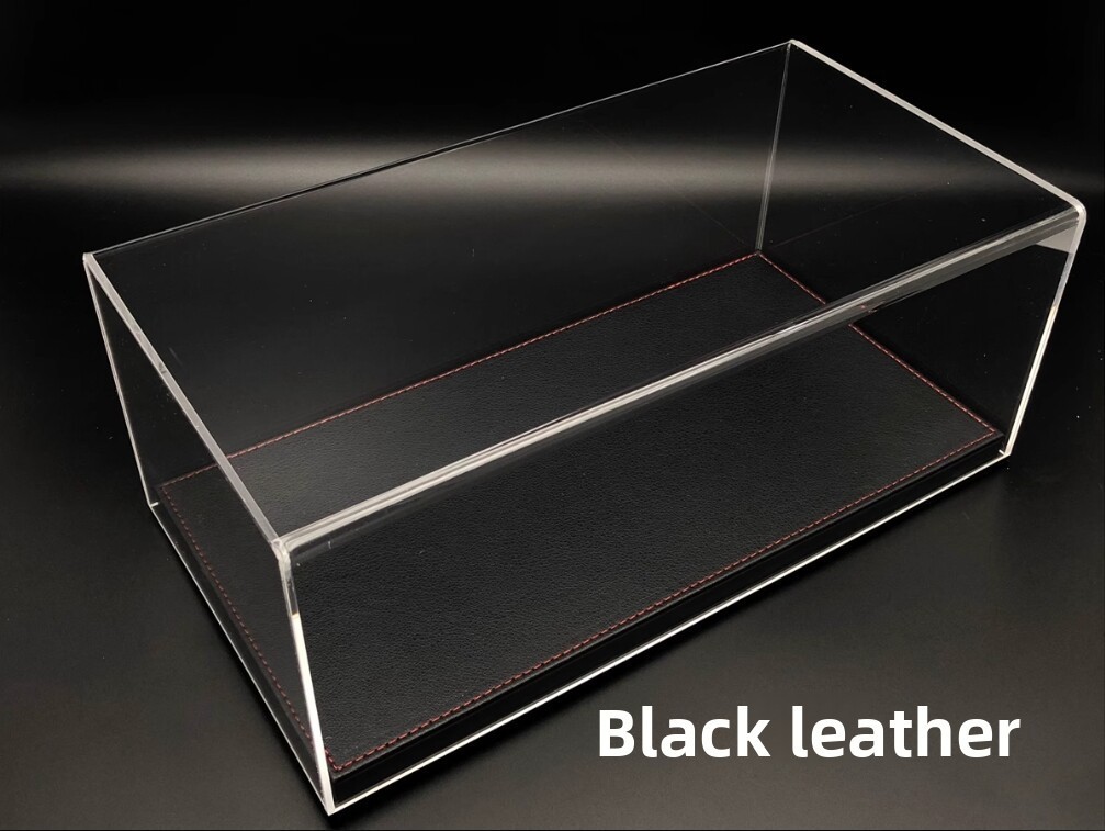 Acrylic Display Case Show Case Pu Leather Base Model For 1/18 Car Model Collect