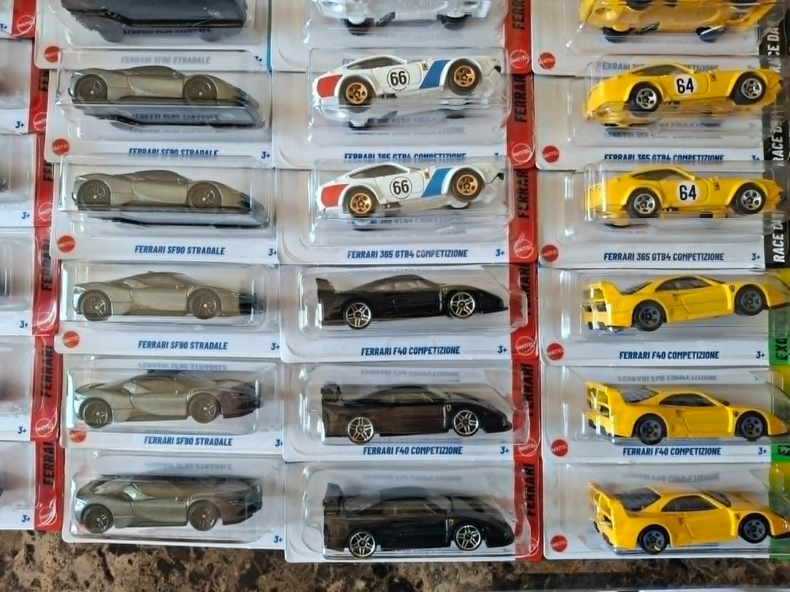 Hot Wheels Ferrari Lot of 72 in Case: Stradale/Competizione/Dino/GTB4/12Cilindri