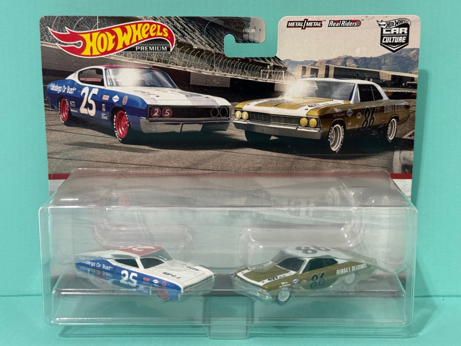 HOT WHEELS TWIN PACK 2 CAR SET ’69 FORD TORINO TALLADEGA ’66 CHEVELLE 1:64 3+