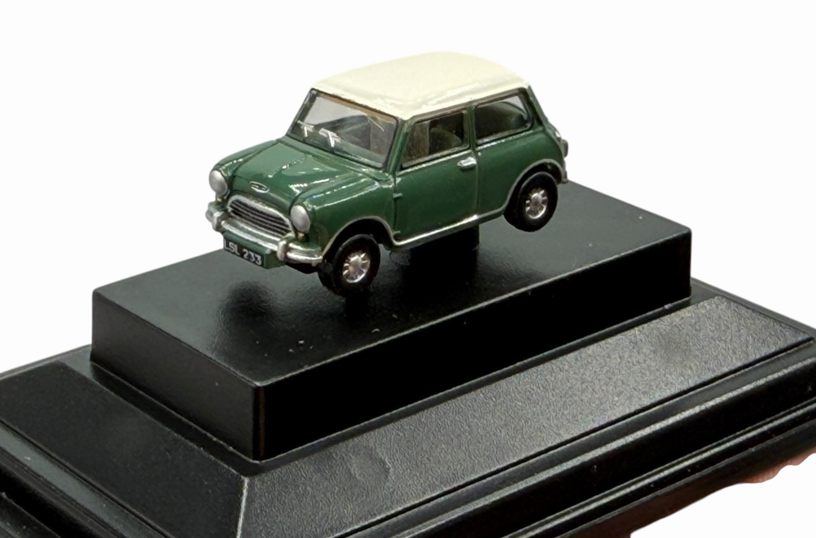 Austin Mini Cooper Almond Green with White Roof Diecast car 1:120 Scale Oxford