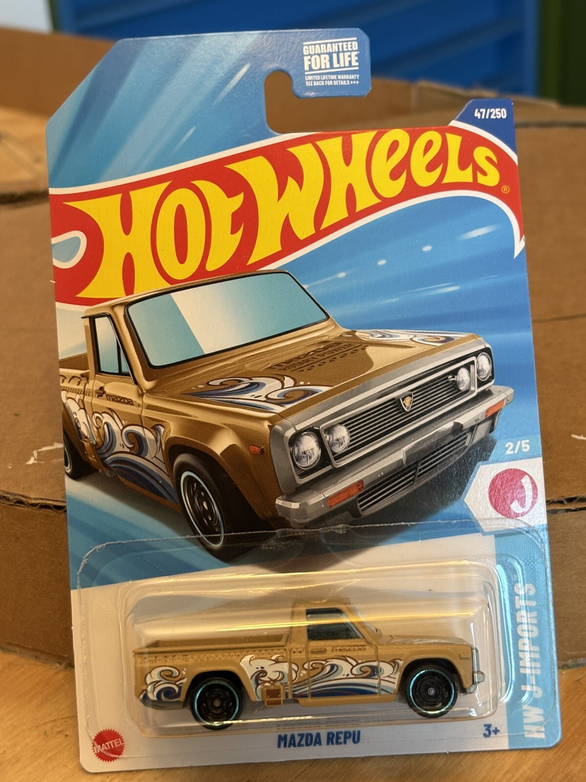 HOT WHEELS TAN MAZDA REPU 47/250 HW J-IMPORTS 2/5 DIECAST TOY TRUCK