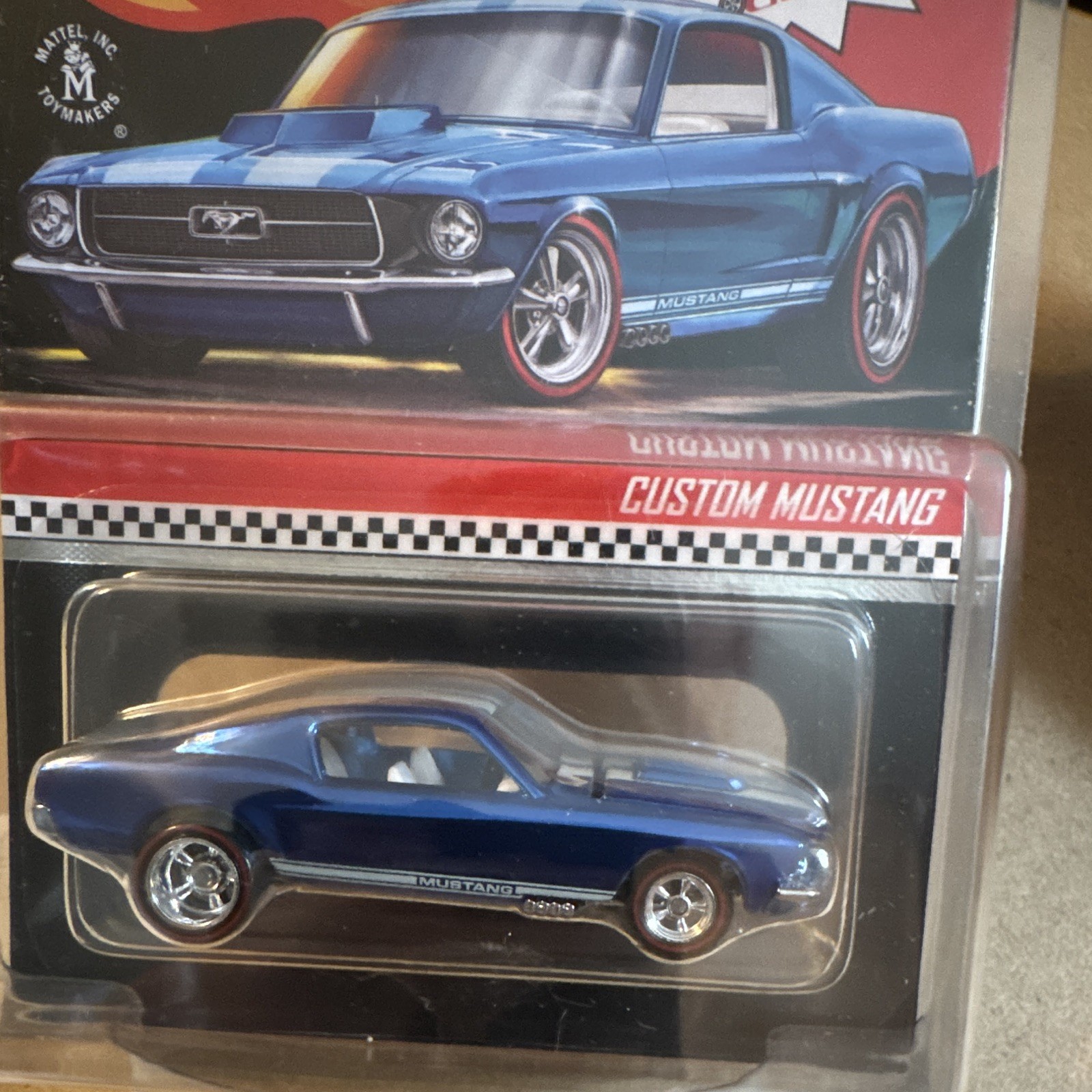 Hot Wheels Collector RLC 1967 Ford Custom Mustang Blue w/protector Red Line Club