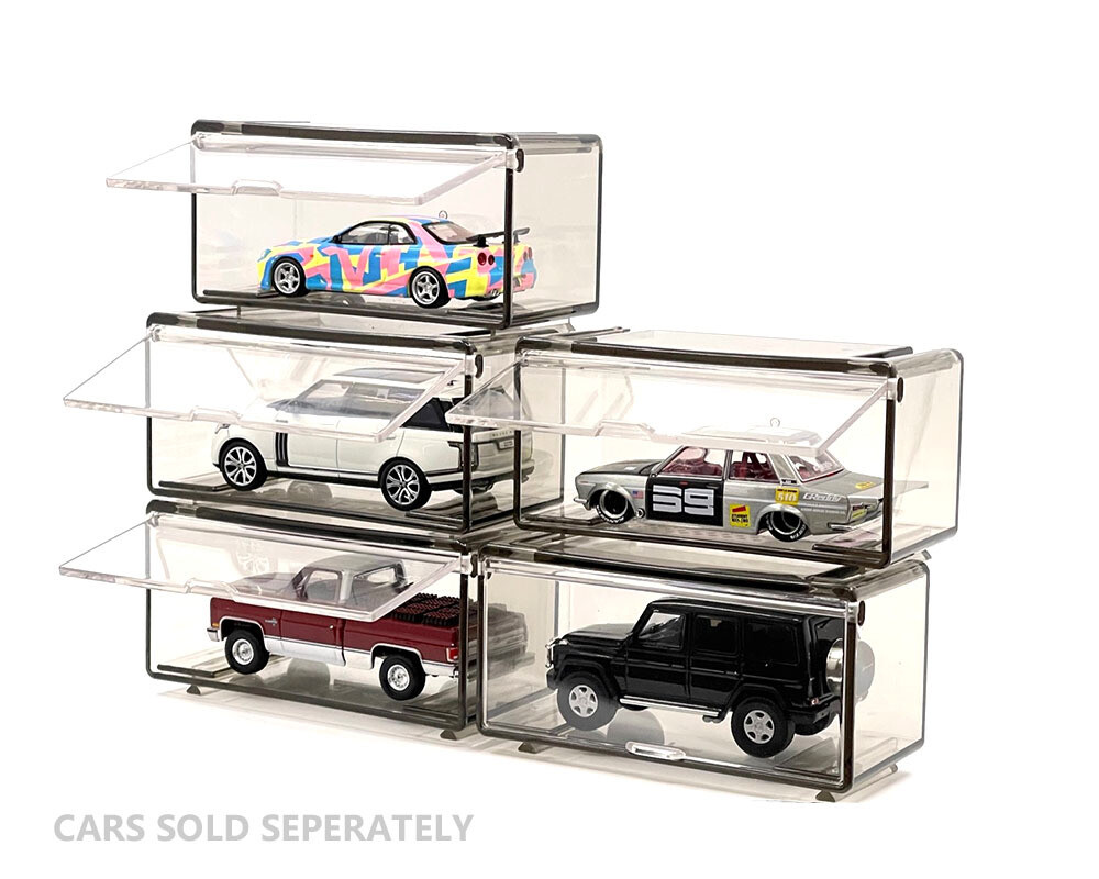 1/64 Interlocking Diecast Storage Single Car Showcase 5-Pack L 3.5 inches DS001