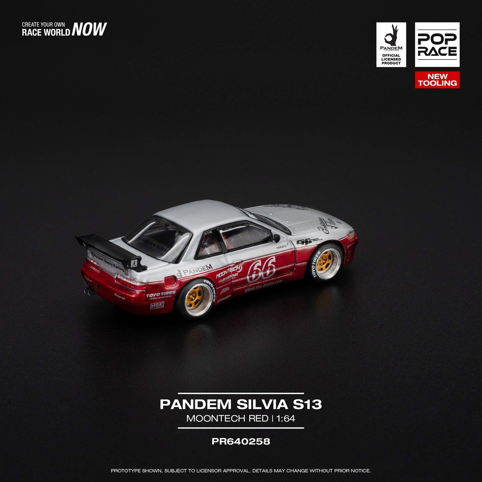 Pop ace 1/64 Pandem Silvia S13 – Moontech Red