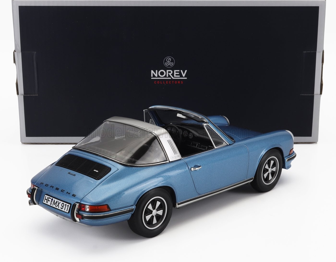 Norev 1973 Porsche 911 S 2.4 Targa w/ Removable Top Blue Metallic 1:18 187646
