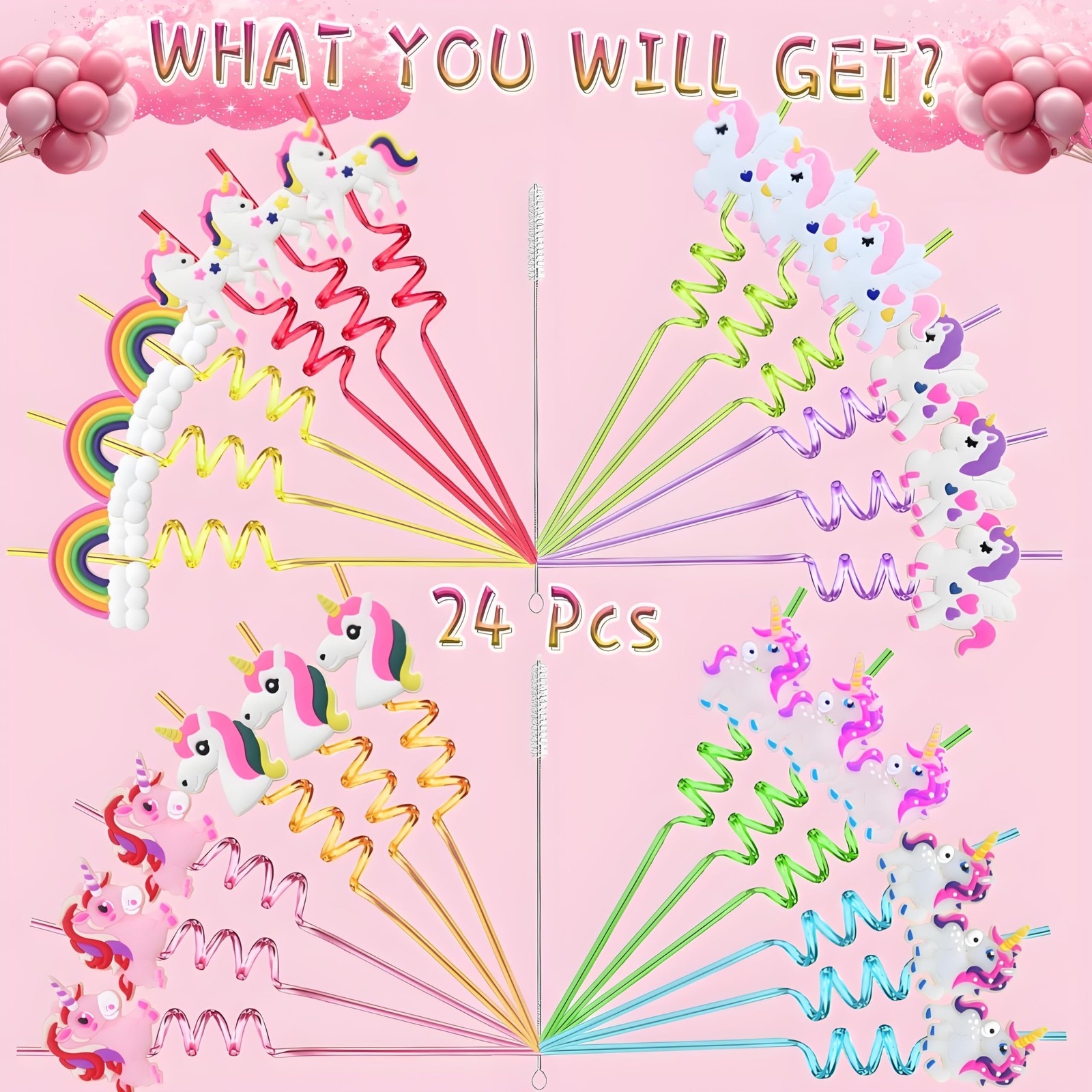 Approx. 10.5″ L × 0.25″ W, 8 vibrant options (pink, blue, yellow, green,…