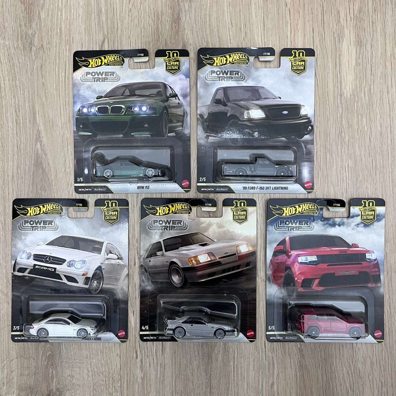 Hot Wheels 2026 Car Culture R Power Trip – 5-Car Set FPY86-961R BMW M3