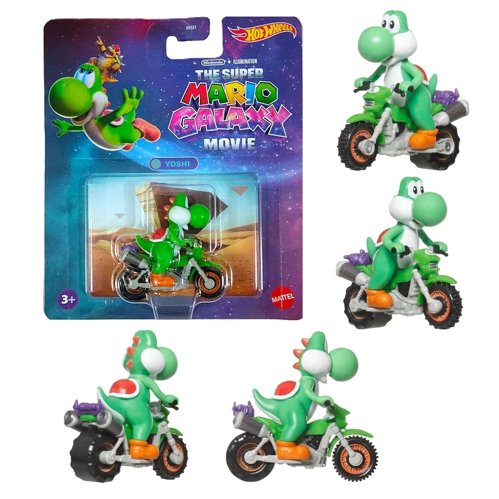 Hot Wheels Yoshi The Super Mario Galaxy Movie Motorcycle, 1:64
