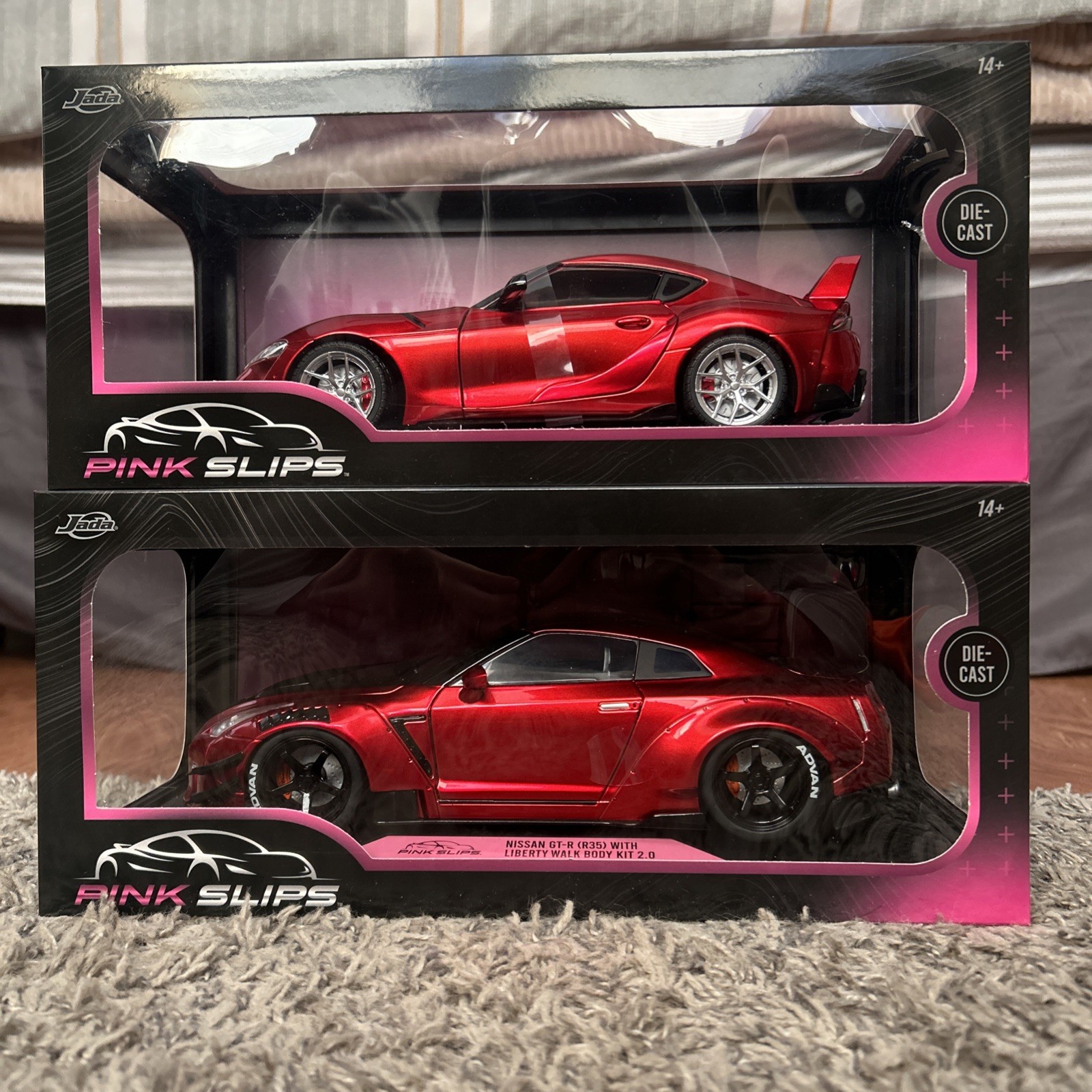 Jada Pink Slips 1:18🔥NISSAN GT-R (R35) LIBERTY WALK 2.0 RHD🔥Toyota GR Supra🔥