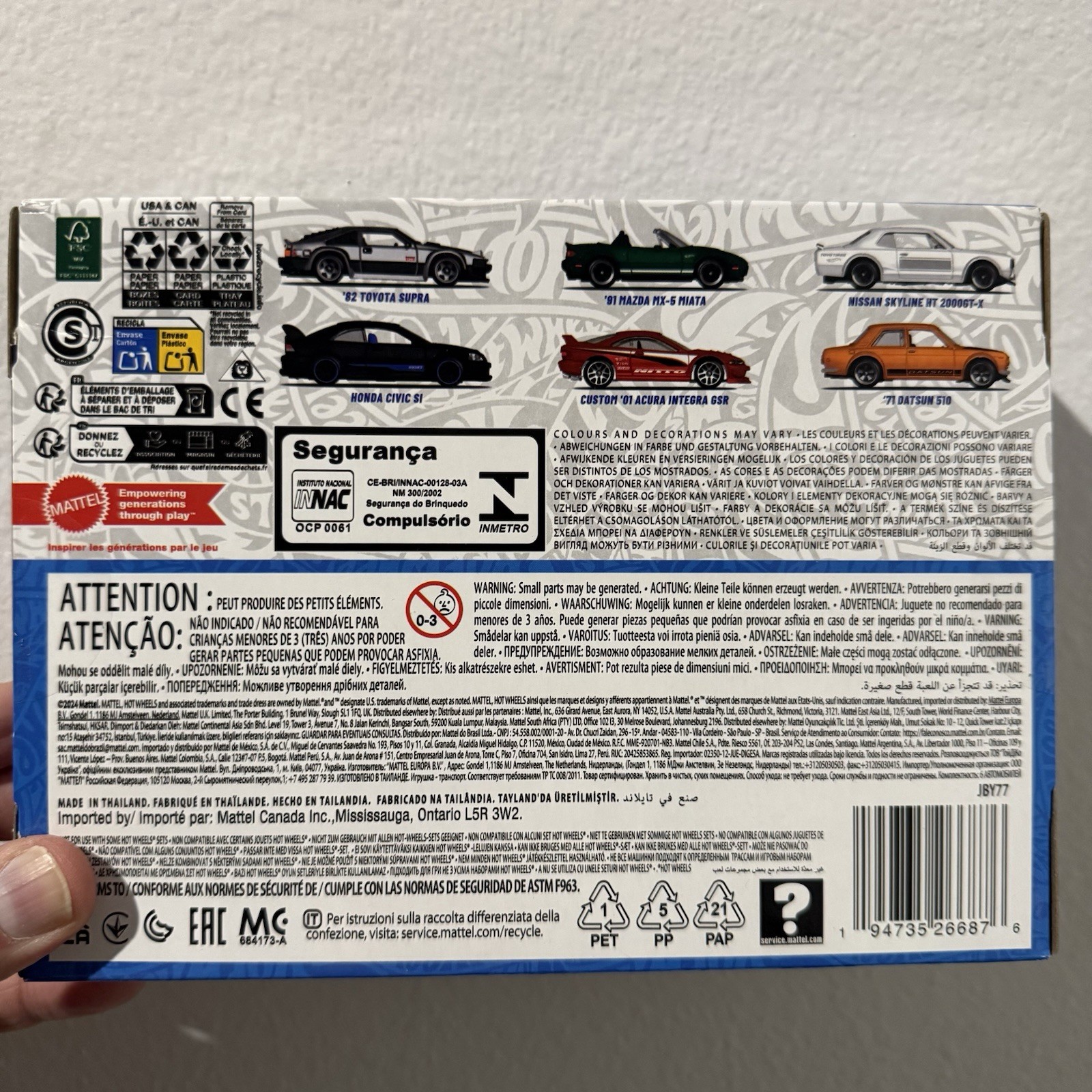 Hot Wheels Silver Series 6 Pack JDM Set Toyota Supra Nissan Skyline Honda Civic
