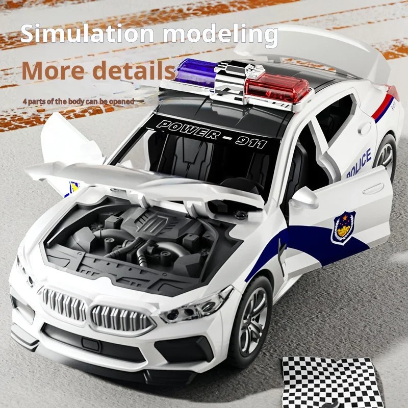 1:32 Simulation M8 Police Car Car Model Car With Sound and Light High Simula