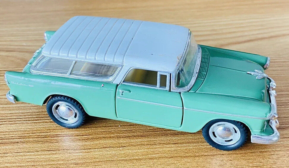 5” Kinsmart Diecast Car Station Wagon 1955 BelAir Chevy Nomad Kintoy 1:40 Scale