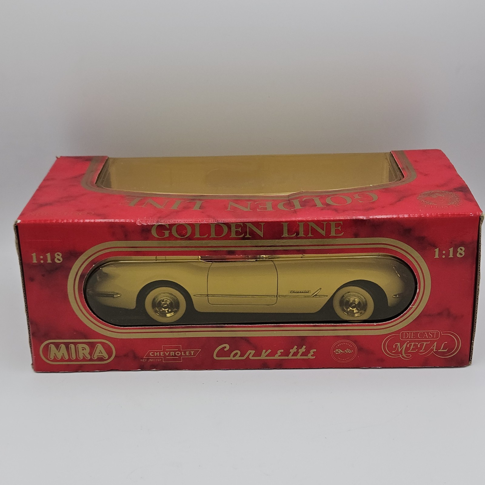 Mira Golden Line 1:18 1953 Chevrolet Corvette Cream Diecast with Box #6153