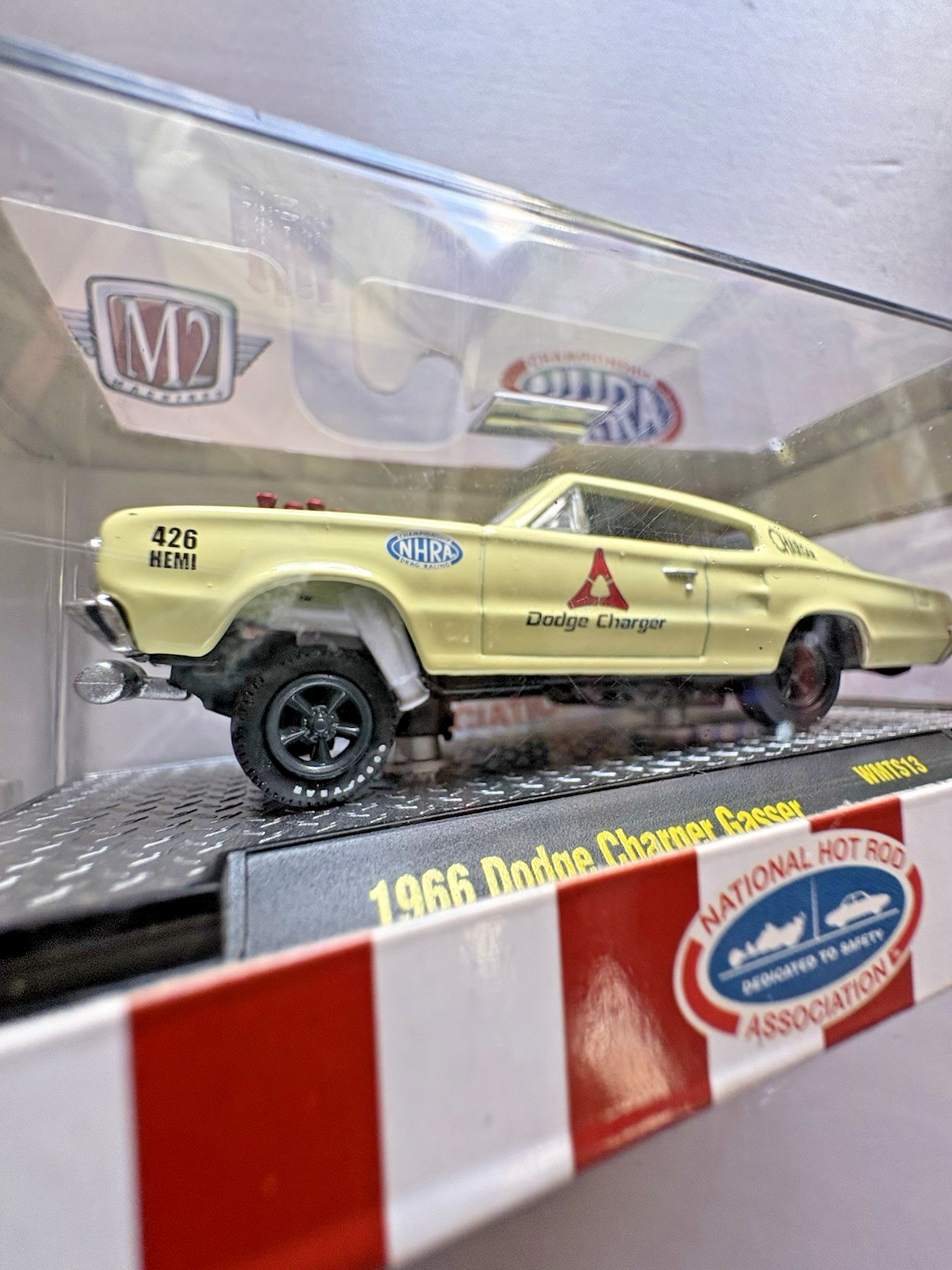 1/64 M2 Machines NHRA 1966 Dodge Charger Gasser WMTS13 20-23 Yellow Diecast.