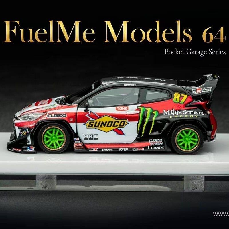 1:64 Rocket Bunny Yaris Monster Energy Resin Car Model | Diecast Scale Miniature