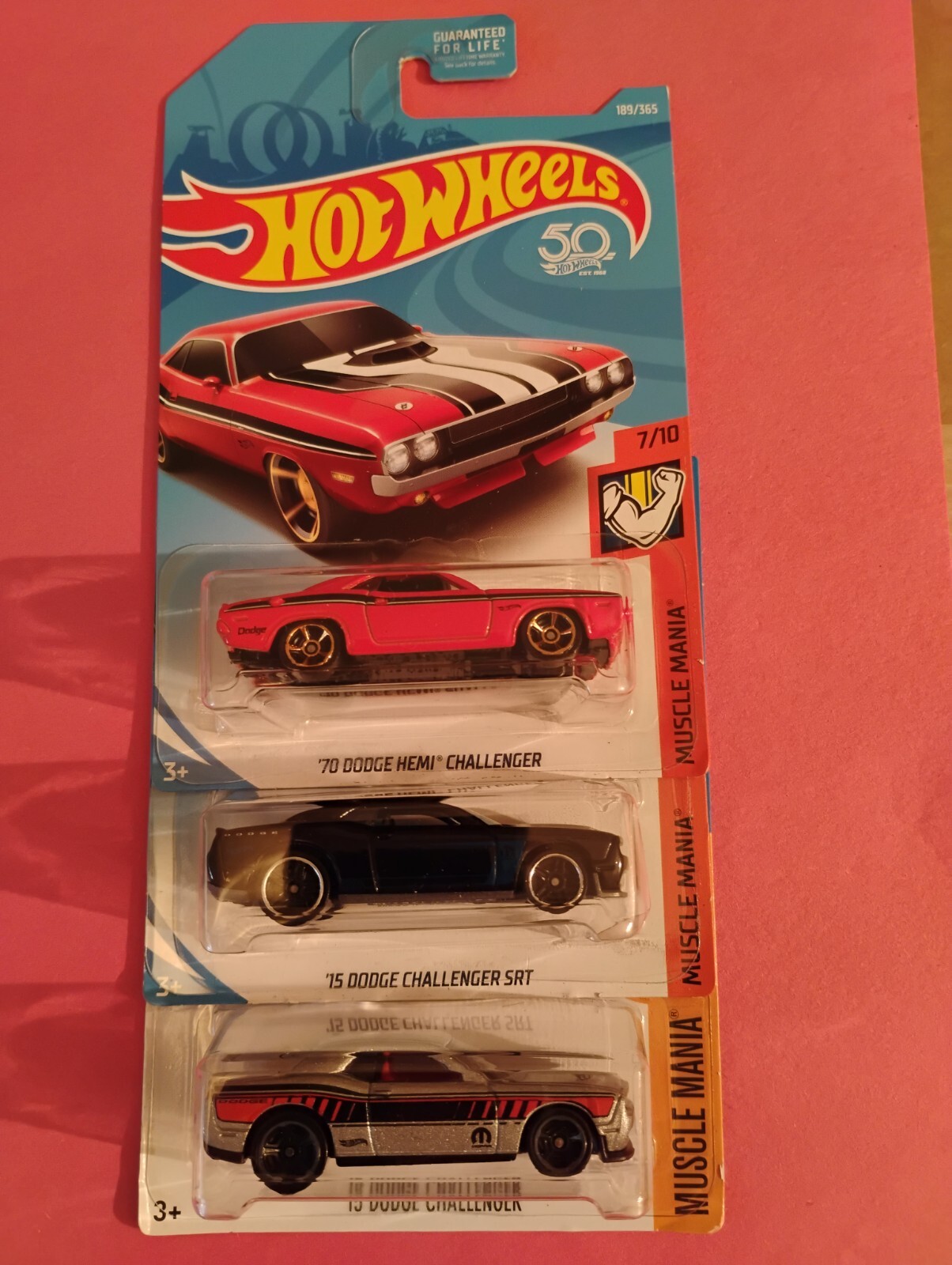 Hot Wheels Dodge Challenger Lot Of 3 – ’15 X2 (Silver & Black) + ’70 (Red)