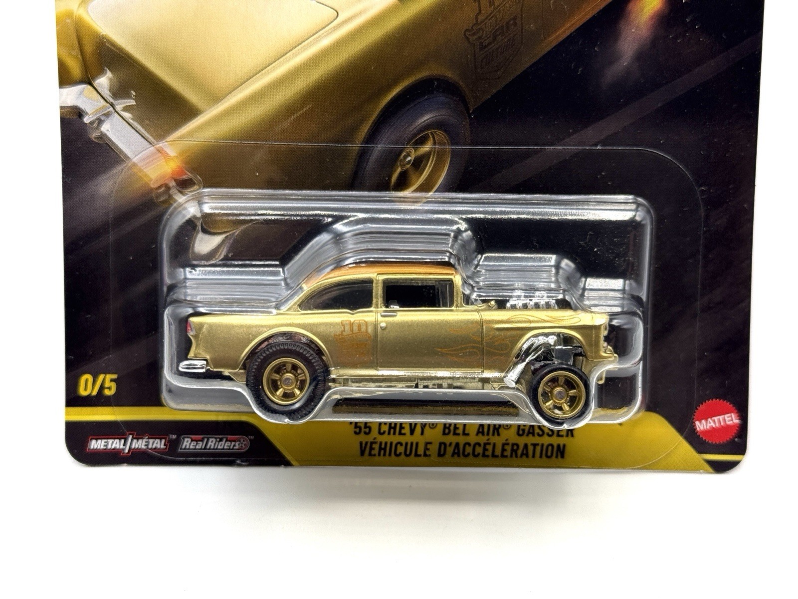 Hot Wheels Car Culture Thrill Climbers ’55 Chevy Bel Air Gasser GOLD Chase
