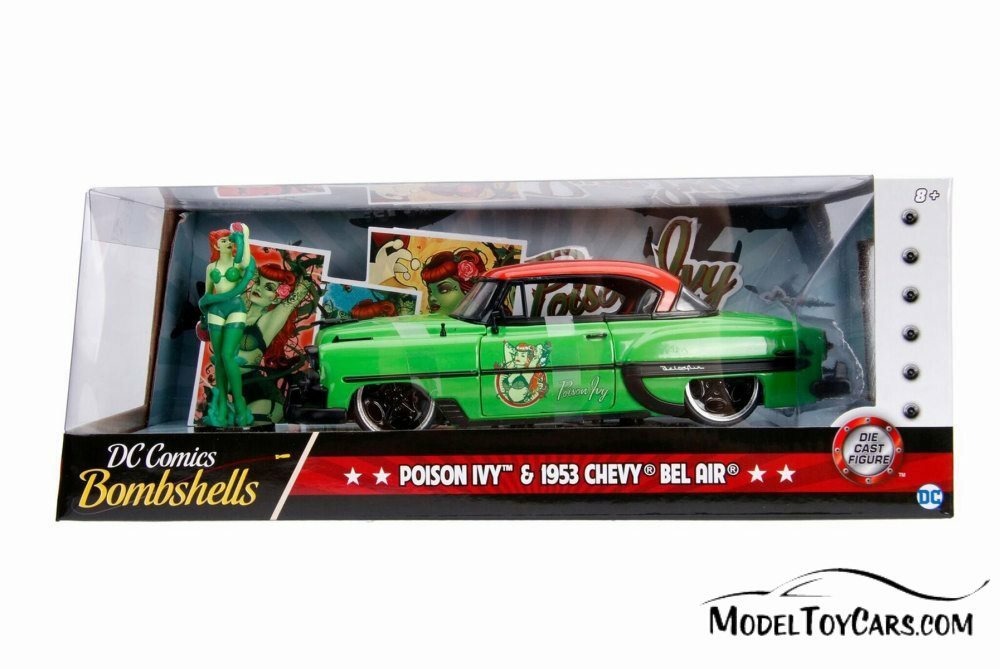 1953 CHEVORLET BEL AIR W/ POISON IVY FIGURINE JADA 1/24 scale DIECAST CAR