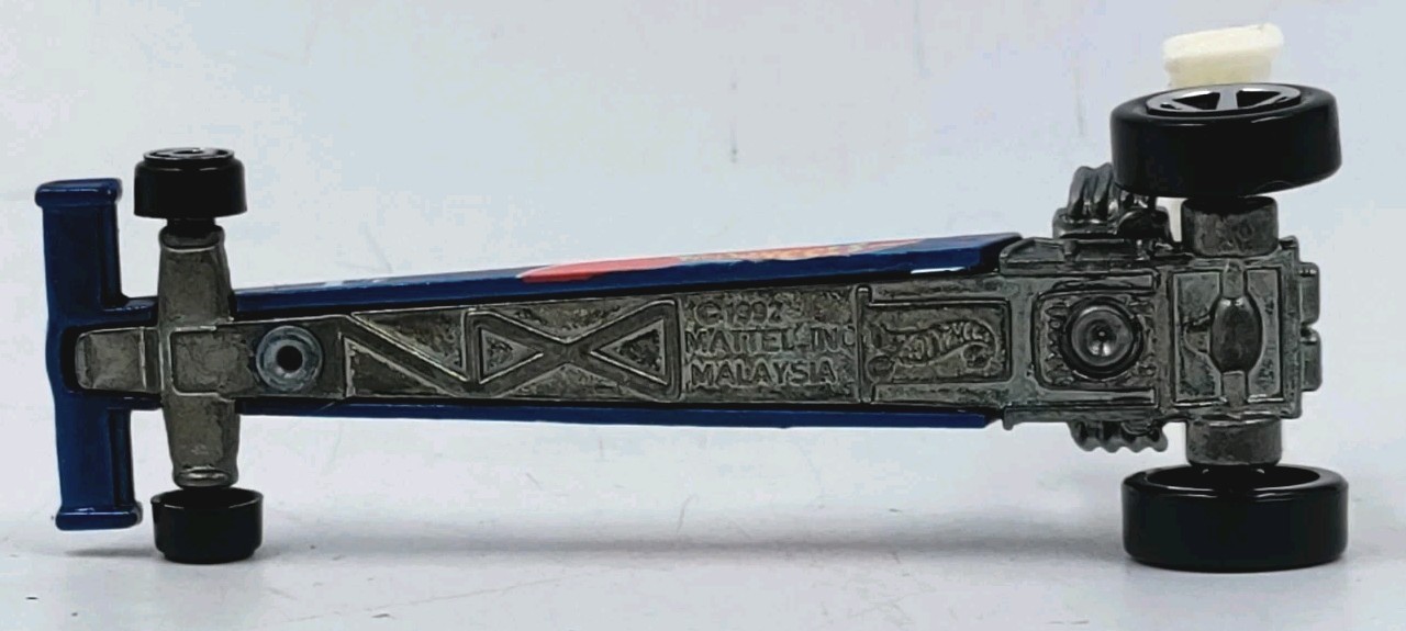 Hot Wheels Blue Race Team Dragster 1T/F w/5 Spoke Wheels Blue 1992 Malaysia 1:64