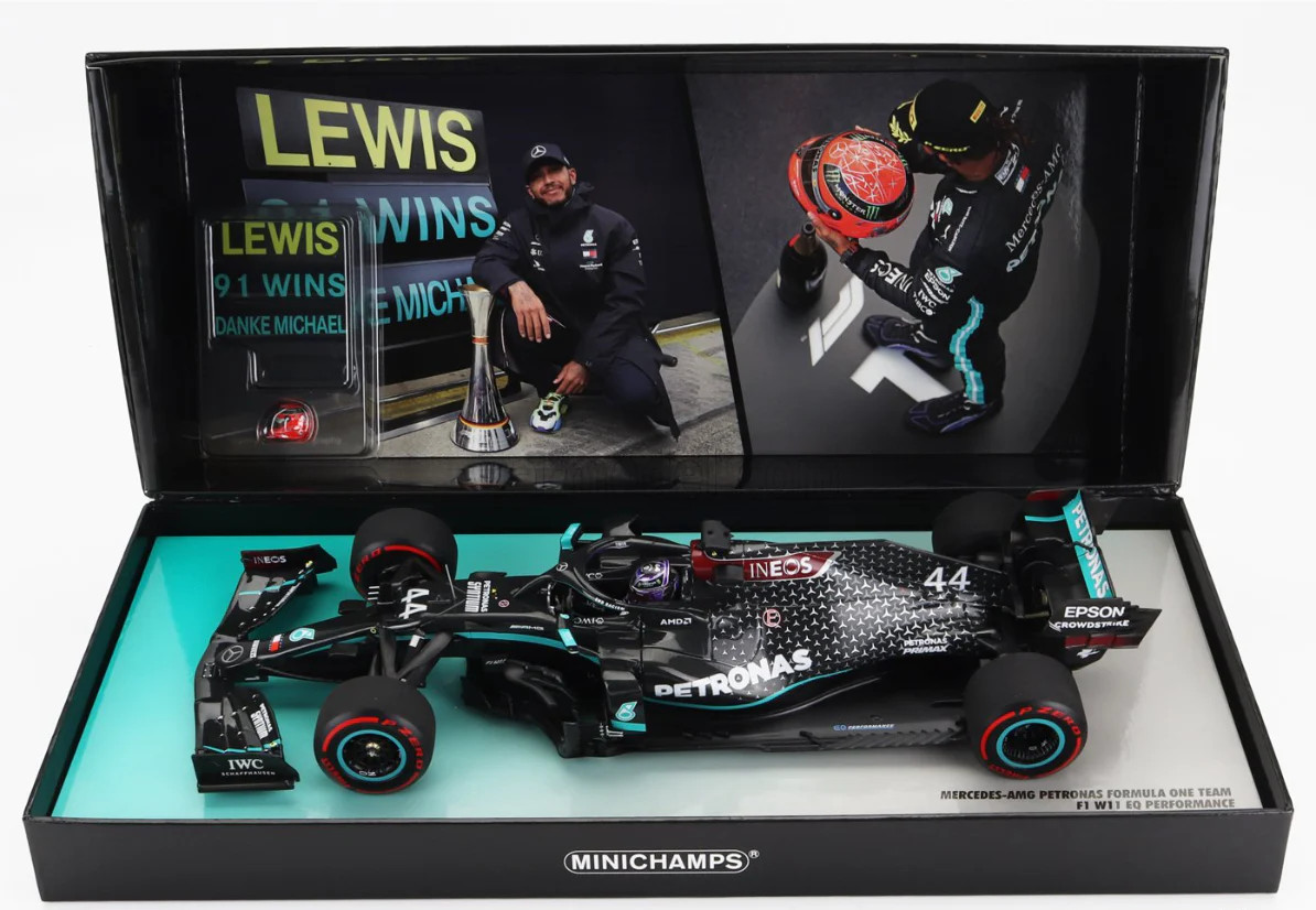 1:18 2020 Lewis Hamilton — 91st F1 Win — World Champion — Minichamps F1