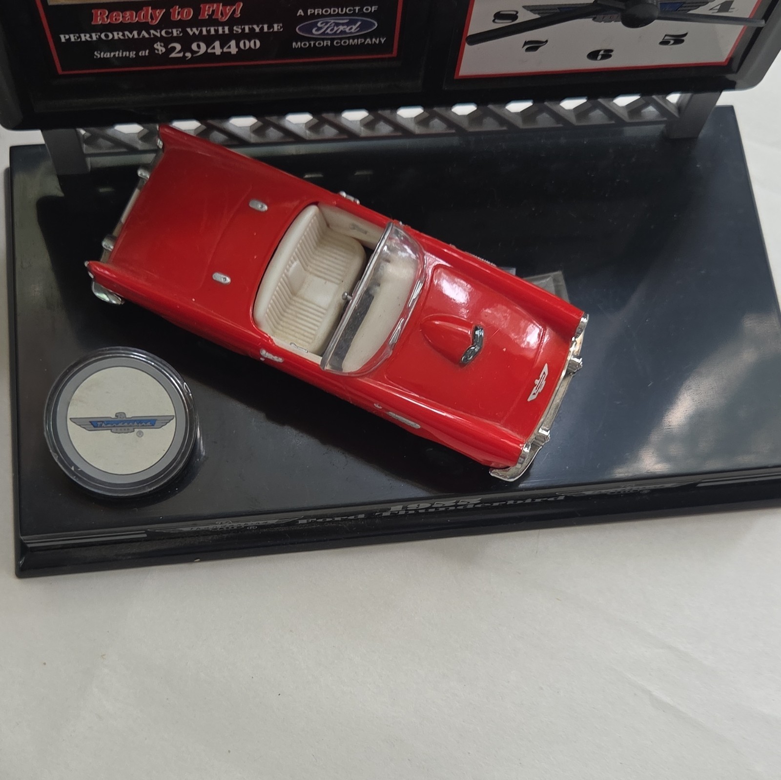 Enesco Classics Collection 1955 Ford Thunderbird Diecast Desk Set Clock 1:43