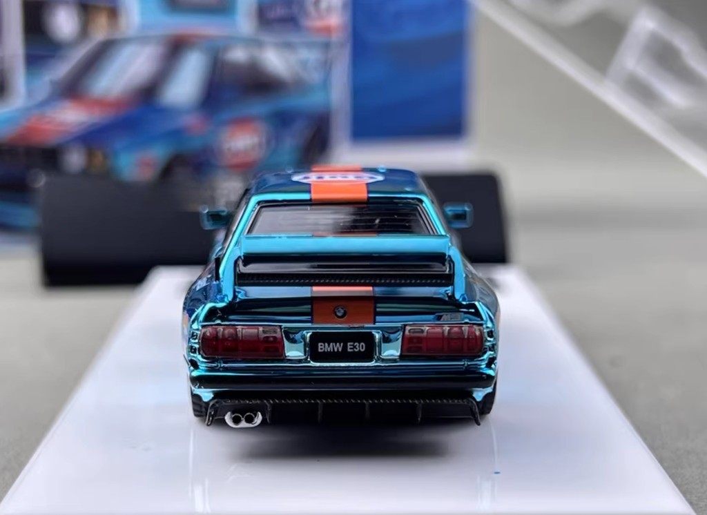 DK 1:64 Plating Blue Gulf M3 E30 Coupe Open Sports Diecast Model Car Collect New