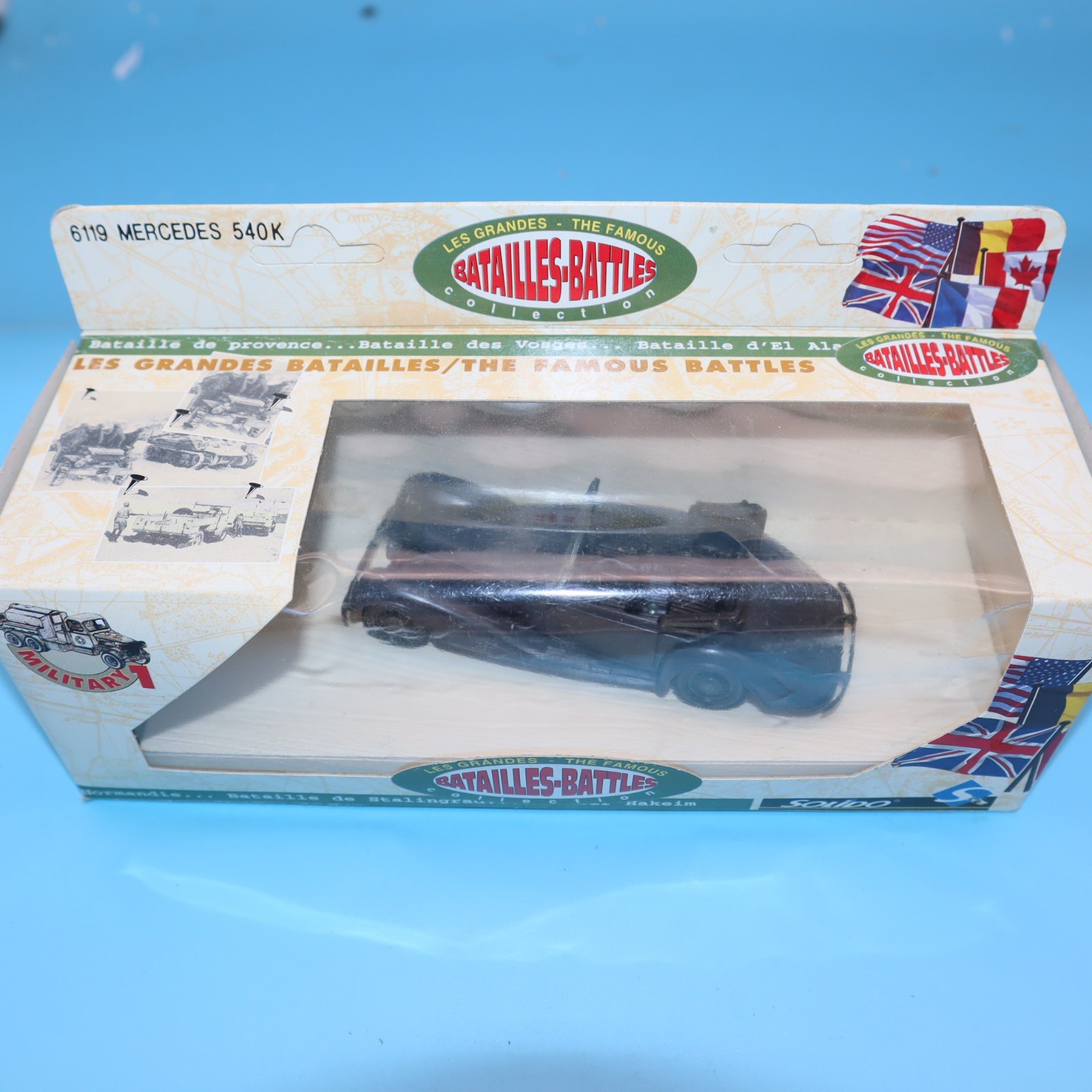 VINTAGE Solido FAMOUS BATTLES BATAILLES #6119 Mercedes 540 K Car NEW IN BOX