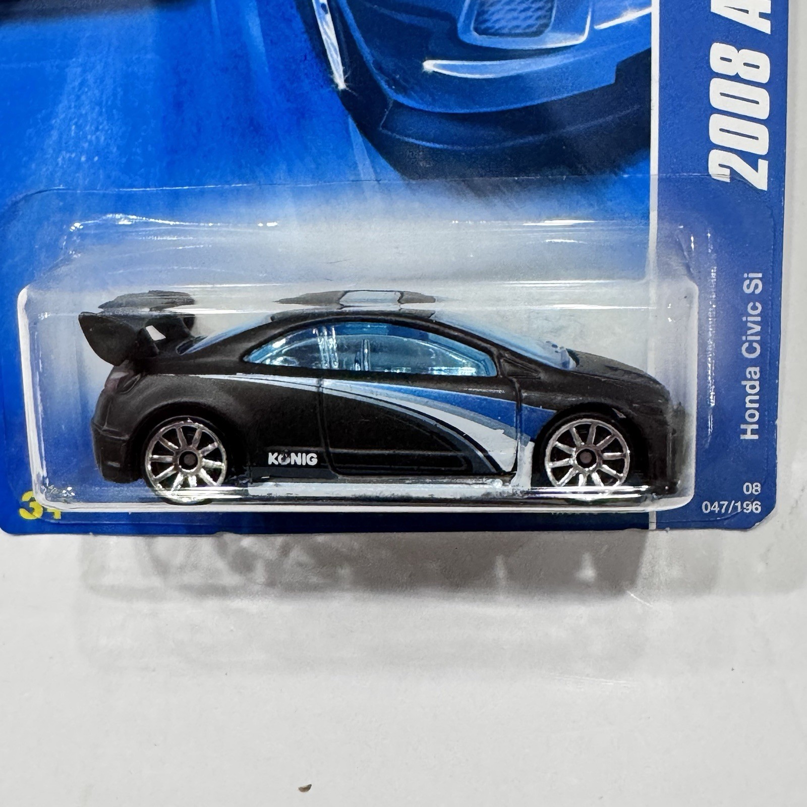 2008 Hot Wheels #47 All Stars HONDA CIVIC Si Black w/Chrome 10 Spoke