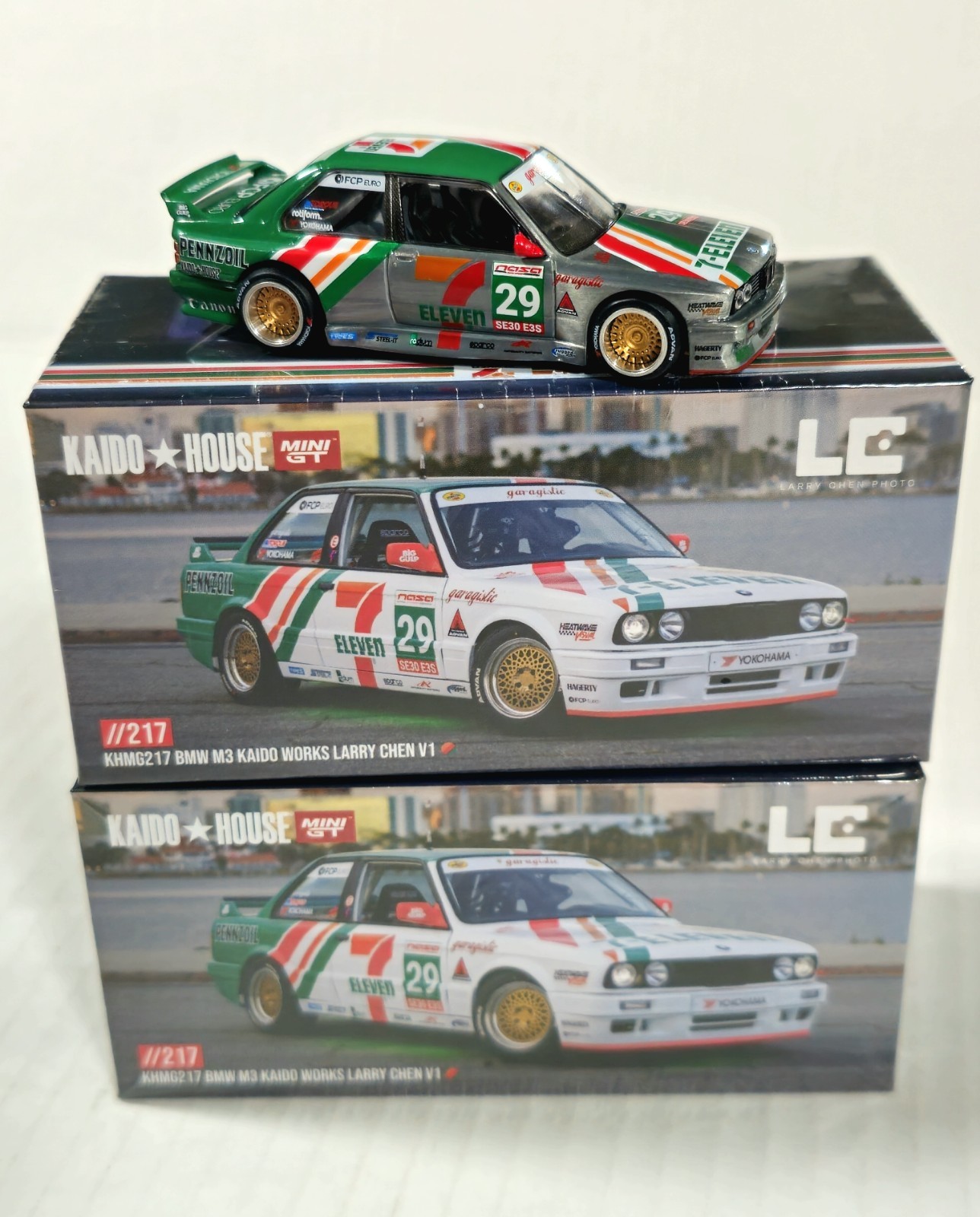 Kaido House Mini GT BMW M3 Larry Chen V1 Seven-Eleven #217 CHASE and Regular