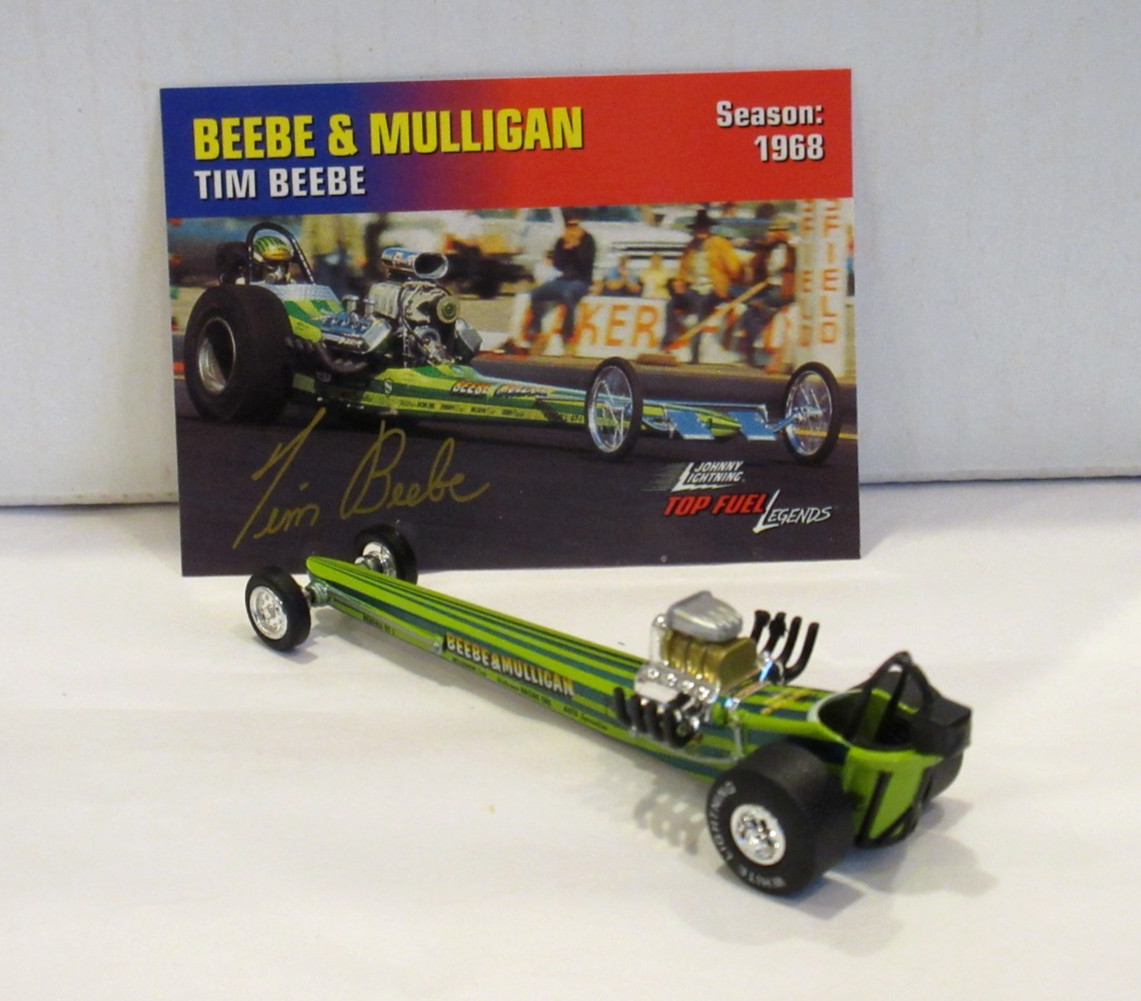 JOHNNY WHITE LIGHTNING NHRA LEGENDS TIM BEEBE & MULLIGAN 1968 TOP FUEL DRAGSTER