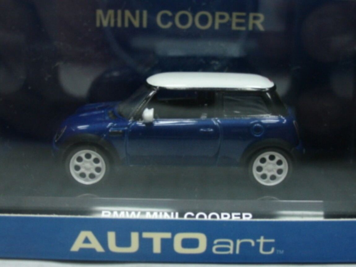 WOW EXTREMELY RARE Mini Cooper 1.6 Blue White 2001 1:64 Auto Art-Minichamps-CM’S