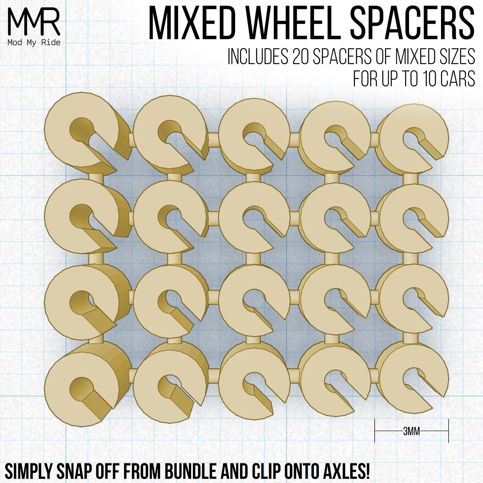 1/64 Scale SPACERS for Custom Hot Wheels